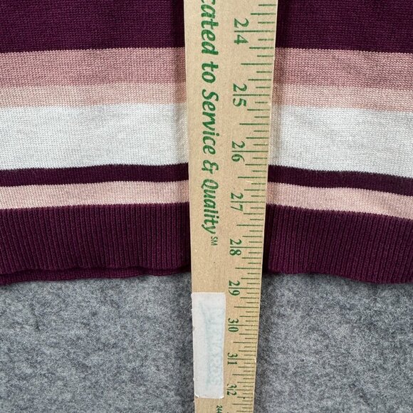 Torrid Sweater Womens Plus 2X Purple Pink Striped Cold Shoulder Knit 3/4 Sleeve - Picture 9 of 11
